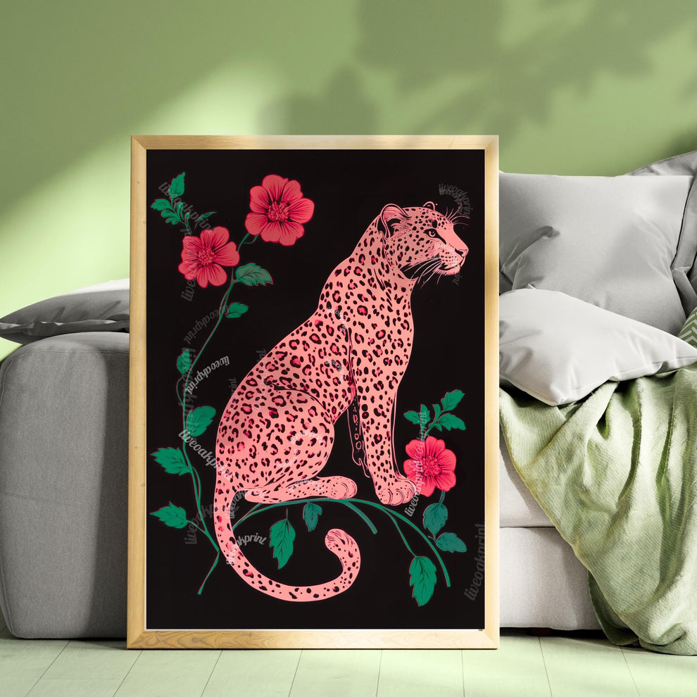 Bold Maximalist Leopard Print : Pink and Green Cheetah Wall Decor