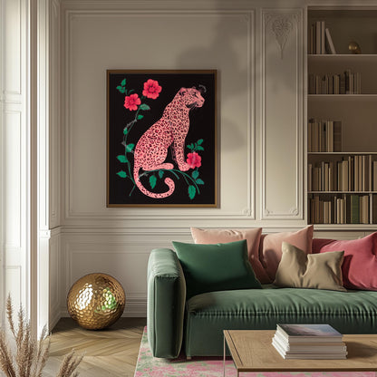Bold Maximalist Leopard Print : Pink and Green Cheetah Wall Decor