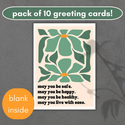 Loving Kindness Greeting Cards: Metta Prayer Stationary Pack of 10