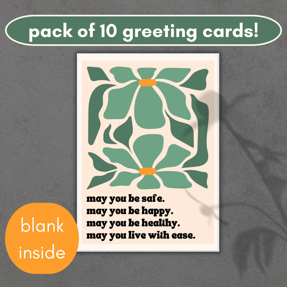 Loving Kindness Greeting Cards: Metta Prayer Stationary Pack of 10