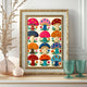 Boho Mushrooms Wall Print – Colorful Folk Wall Art Mushroom Gift Living Room Decor