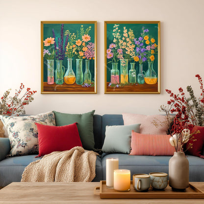 Chemistry Art Prints Set of Two: Science Classroom Wall Art Creative Gift For Scientist