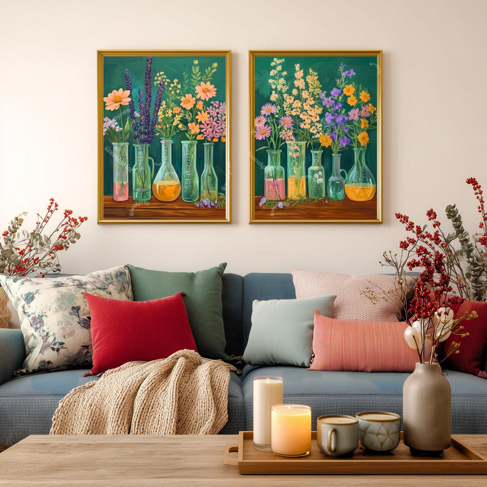 Chemistry Art Prints Set of Two: Science Classroom Wall Art Creative Gift For Scientist