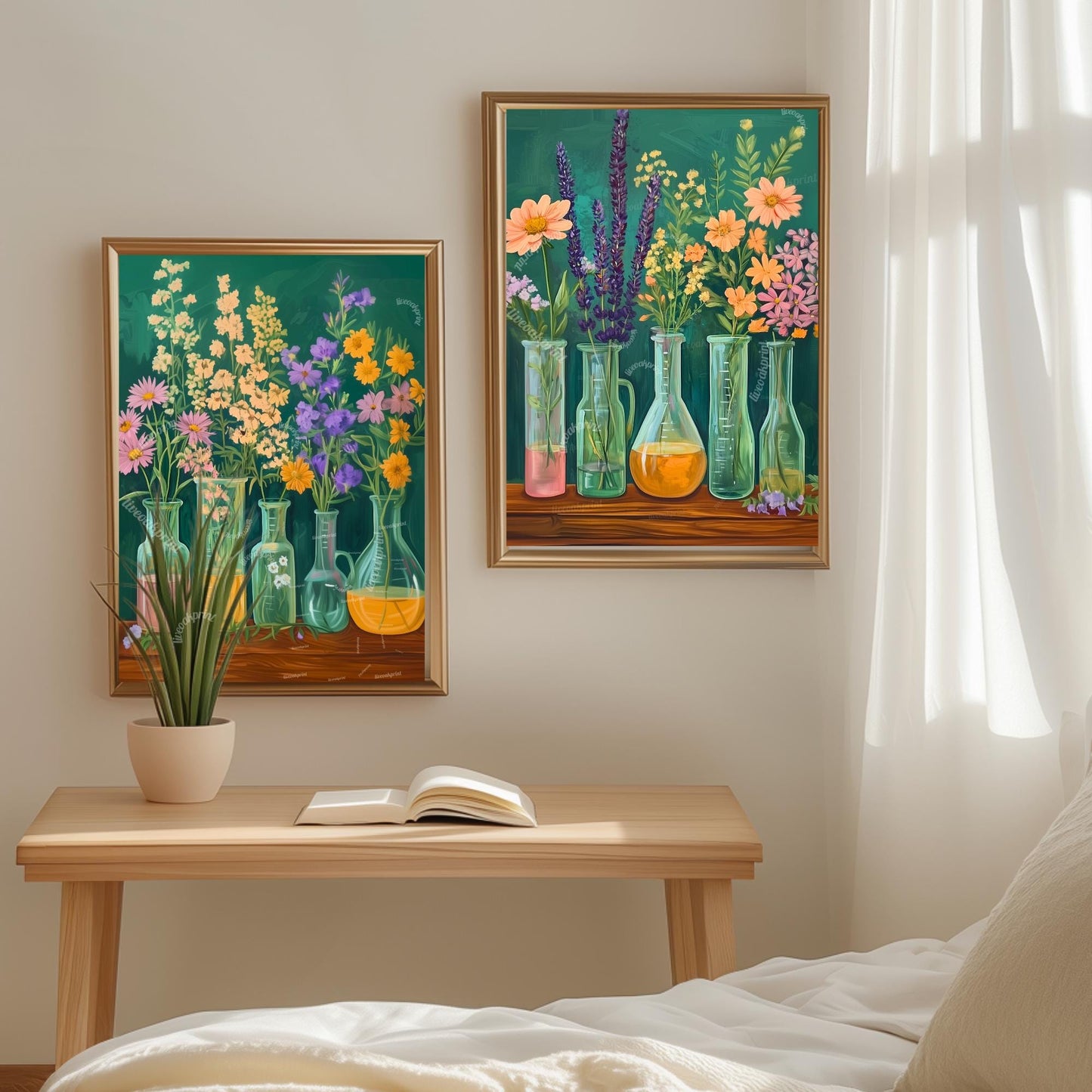 Chemistry Art Prints Set of Two: Science Classroom Wall Art Creative Gift For Scientist