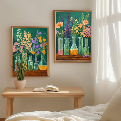 Chemistry Art Prints Set of Two: Science Classroom Wall Art Creative Gift For Scientist