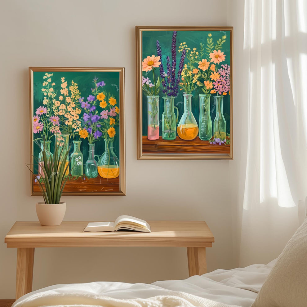 Chemistry Art Prints Set of Two: Science Classroom Wall Art Creative Gift For Scientist