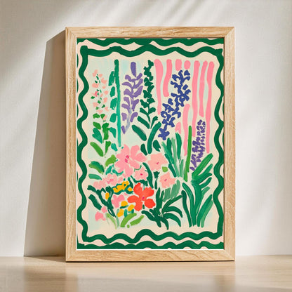 Green Botanical Wall Art Set of 2 – Floral Prints Living Room Boho Colorful Two Print Set