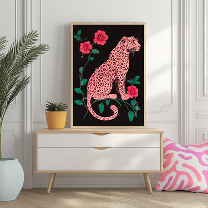 Bold Maximalist Leopard Print : Pink and Green Cheetah Wall Decor