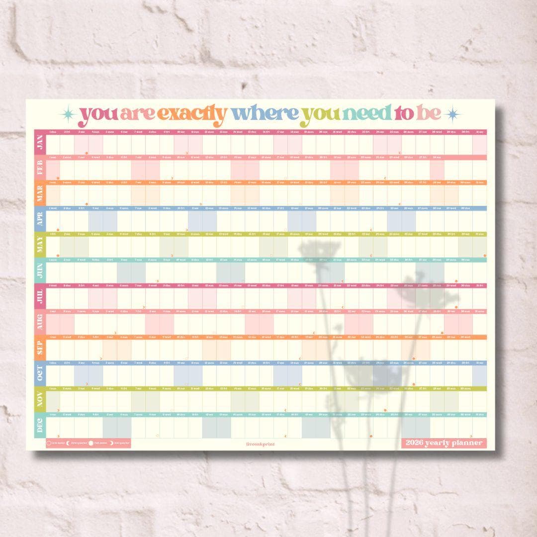 2026 Wall Planner Calendar – One Page Yearly Wall Calendar Poster, Large Year at a Glance Wall Planner