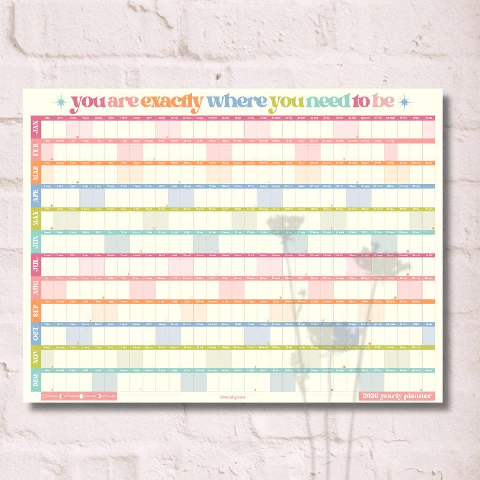 2026 Wall Planner Calendar – One Page Yearly Wall Calendar Poster, Large Year at a Glance Wall Planner
