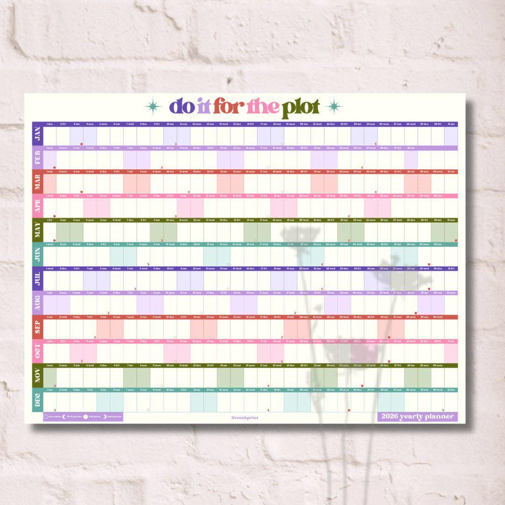 2026 Wall Planner Calendar – One Page Yearly Wall Calendar Poster, Large Year at a Glance Wall Planner
