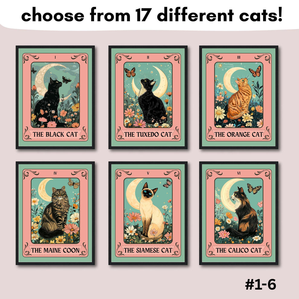 The Cream Cat Tarot Card Print – Buff Cat Wall Decor Light Orange Cat Artwork Cream Cat Gift Ideas
