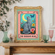 Russian Blue Cat Tarot Card Wall Art – Witchy Gray Cat Poster Boho Cat Lover Gift Russian Blue Cat Gift Ideas