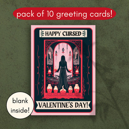 Happy Cursed Valentines Day Greeting Cards - Cursed Valentines For Friends Gothic Valentines Day Cards Pack of 10 (5x7") Cards