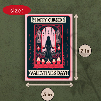 Happy Cursed Valentines Day Greeting Cards - Cursed Valentines For Friends Gothic Valentines Day Cards Pack of 10 (5x7") Cards