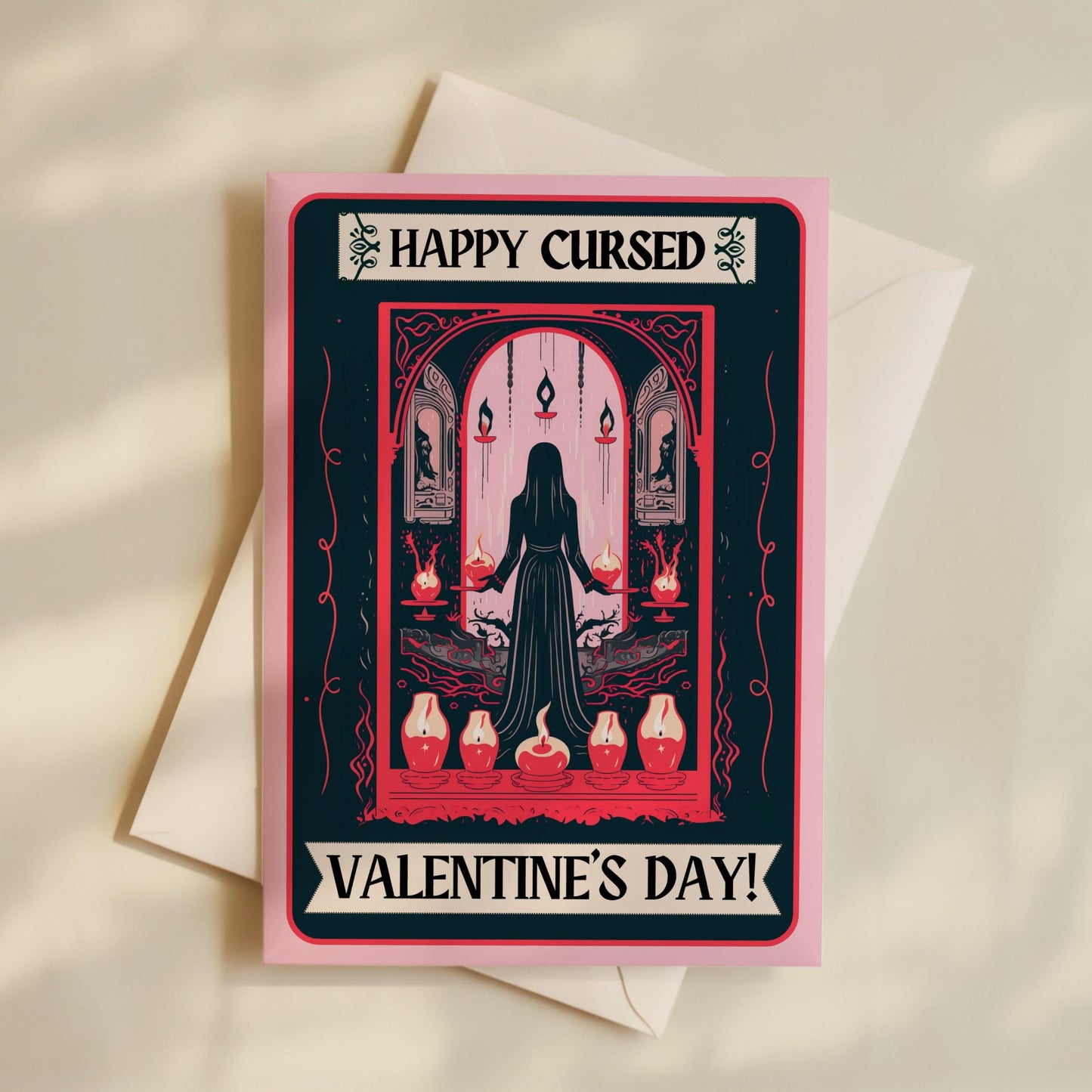 Happy Cursed Valentines Day Greeting Cards - Cursed Valentines For Friends Gothic Valentines Day Cards Pack of 10 (5x7") Cards