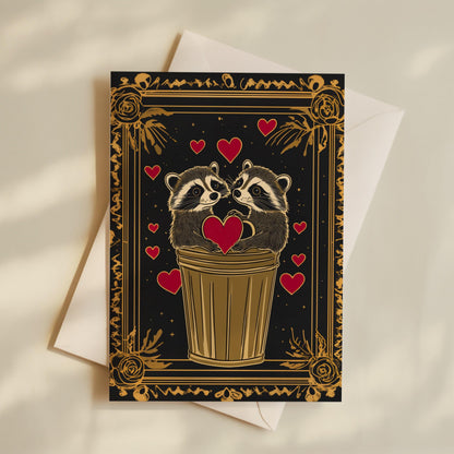 Raccoon Valentine’s Day Cards – Trash Panda Valentines Funny Animal Greeting Cards Pack of 10 (5x7") Cards