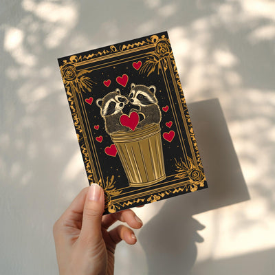 Raccoon Valentine’s Day Cards – Trash Panda Valentines Funny Animal Greeting Cards Pack of 10 (5x7") Cards