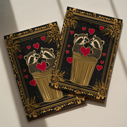 Raccoon Valentine’s Day Cards – Trash Panda Valentines Funny Animal Greeting Cards Pack of 10 (5x7") Cards
