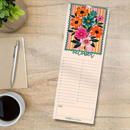 Birthflower Perpetual Calendar - Colorful Forever Calendar, Birthday Calendar Date Organizer Undated Calendar for Special Dates