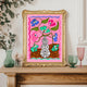 Soft Surreal Eye Flower Print – Pink Trippy Maximalist Wall Art Dopamine Vase Poster Funky Retro Decor Dopamine Aesthetic Eyeball Art