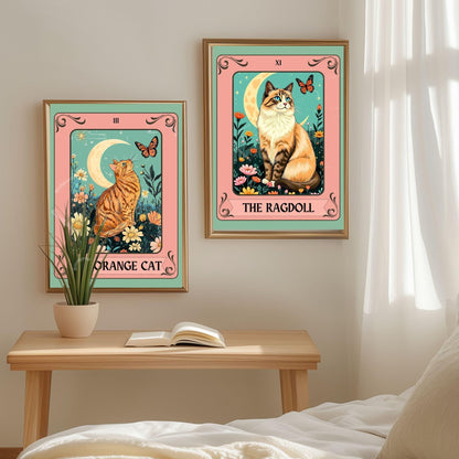 The Ragdoll Cat Tarot Card - Gift For Cat Lovers Ragdoll Wall Art Witchy Cat Wall Decor