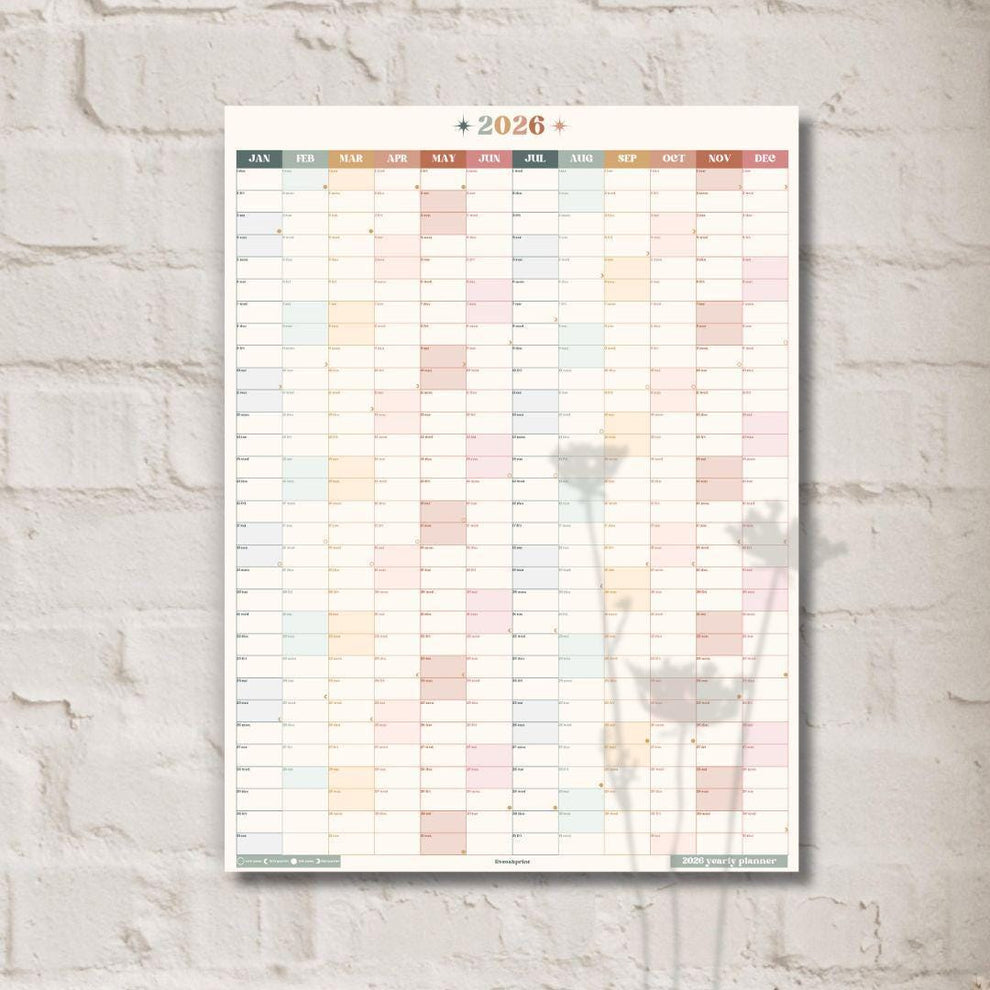 2026 Vertical Wall Planner Calendar – One Page Year at a Glance Yearly Wall Calendar Poster, Large Portrait Wall Planner