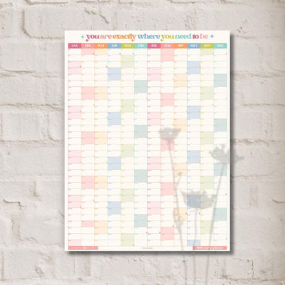 2026 Vertical Wall Planner Calendar – One Page Year at a Glance Yearly Wall Calendar Poster, Large Portrait Wall Planner