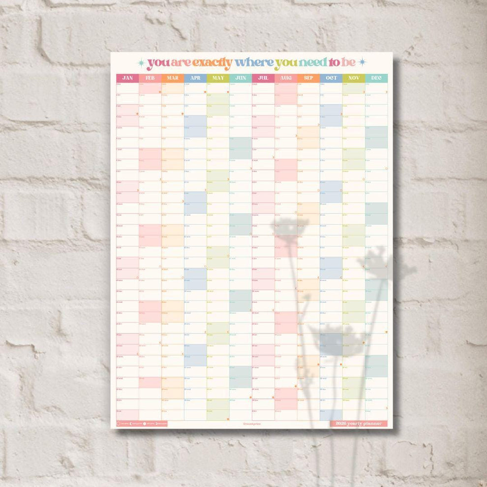 2026 Vertical Wall Planner Calendar – One Page Year at a Glance Yearly Wall Calendar Poster, Large Portrait Wall Planner