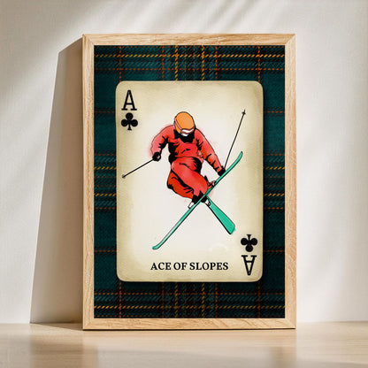 Vintage Ski Wall Art - Retro Skiing Art Print Ski Lodge Decor Skier Gift Idea Skiing Artwork Winter Wall Art