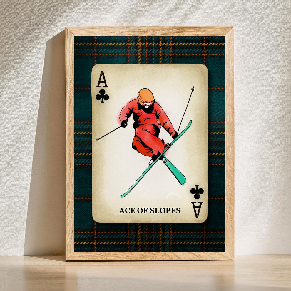 Vintage Ski Wall Art - Retro Skiing Art Print Ski Lodge Decor Skier Gift Idea Skiing Artwork Winter Wall Art