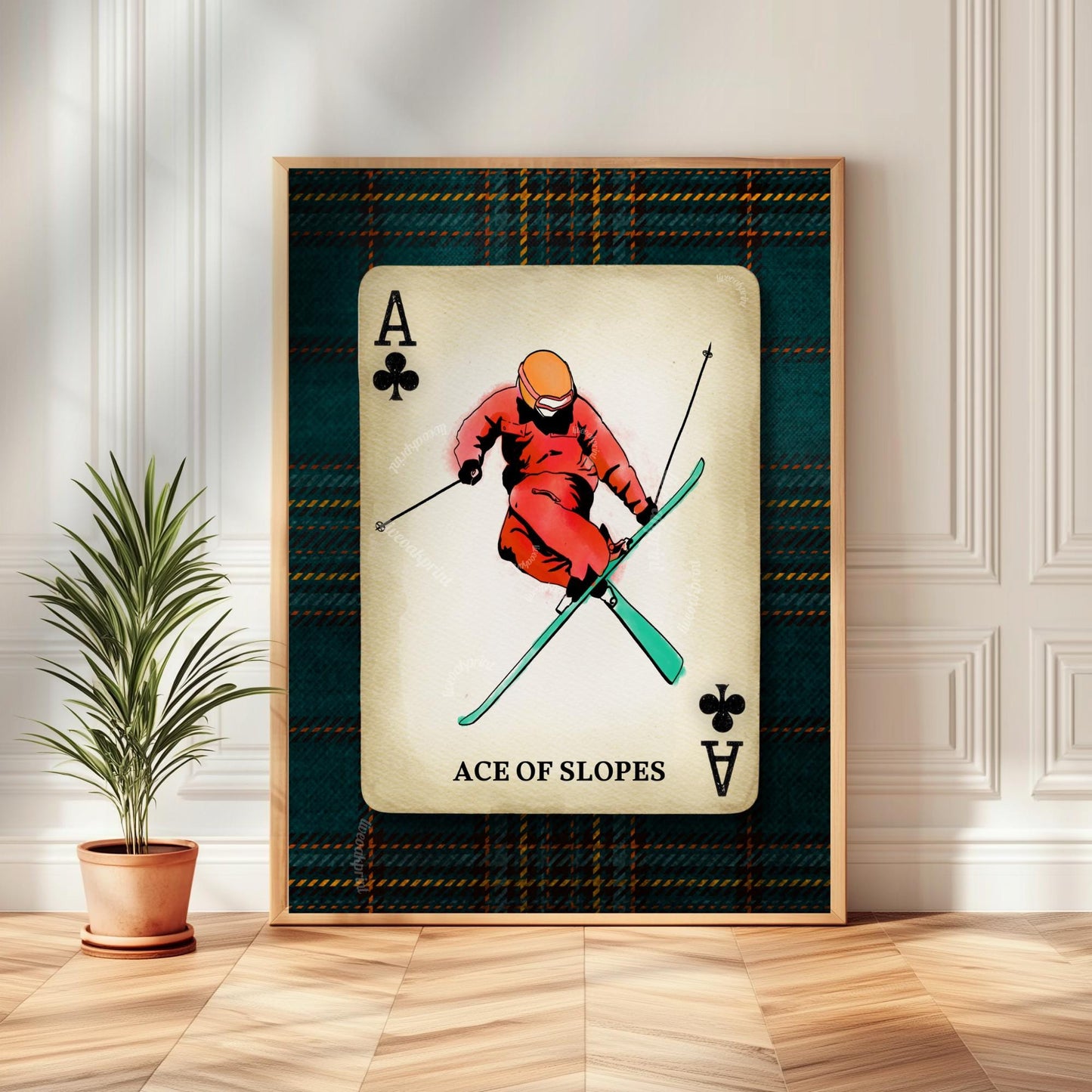 Vintage Ski Wall Art - Retro Skiing Art Print Ski Lodge Decor Skier Gift Idea Skiing Artwork Winter Wall Art