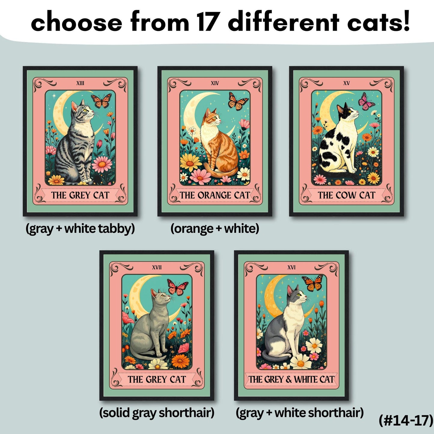 The Cream Cat Tarot Card Print – Buff Cat Wall Decor Light Orange Cat Artwork Cream Cat Gift Ideas