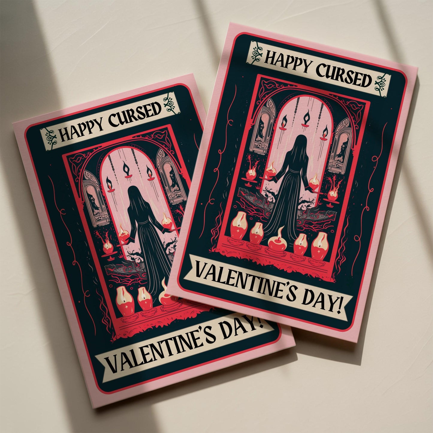 Happy Cursed Valentines Day Greeting Cards - Cursed Valentines For Friends Gothic Valentines Day Cards Pack of 10 (5x7") Cards