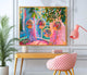 Horizontal Blue and Pink Disco Balls Print