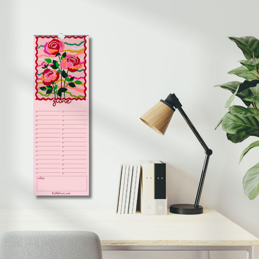 Birthflower Perpetual Calendar - Colorful Forever Calendar, Birthday Calendar Date Organizer Undated Calendar for Special Dates