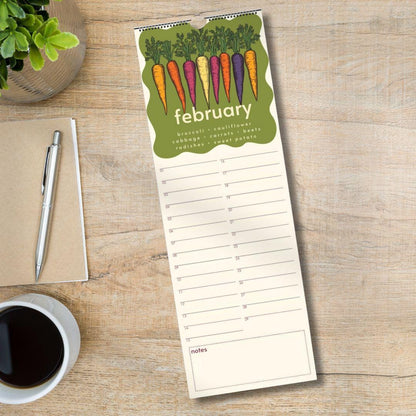 Seasonal Produce Perpetual Calendar – Date Book Colorful Forever Calendar, Birthday Calendar Date Organizer Undated Calendar Special Dates