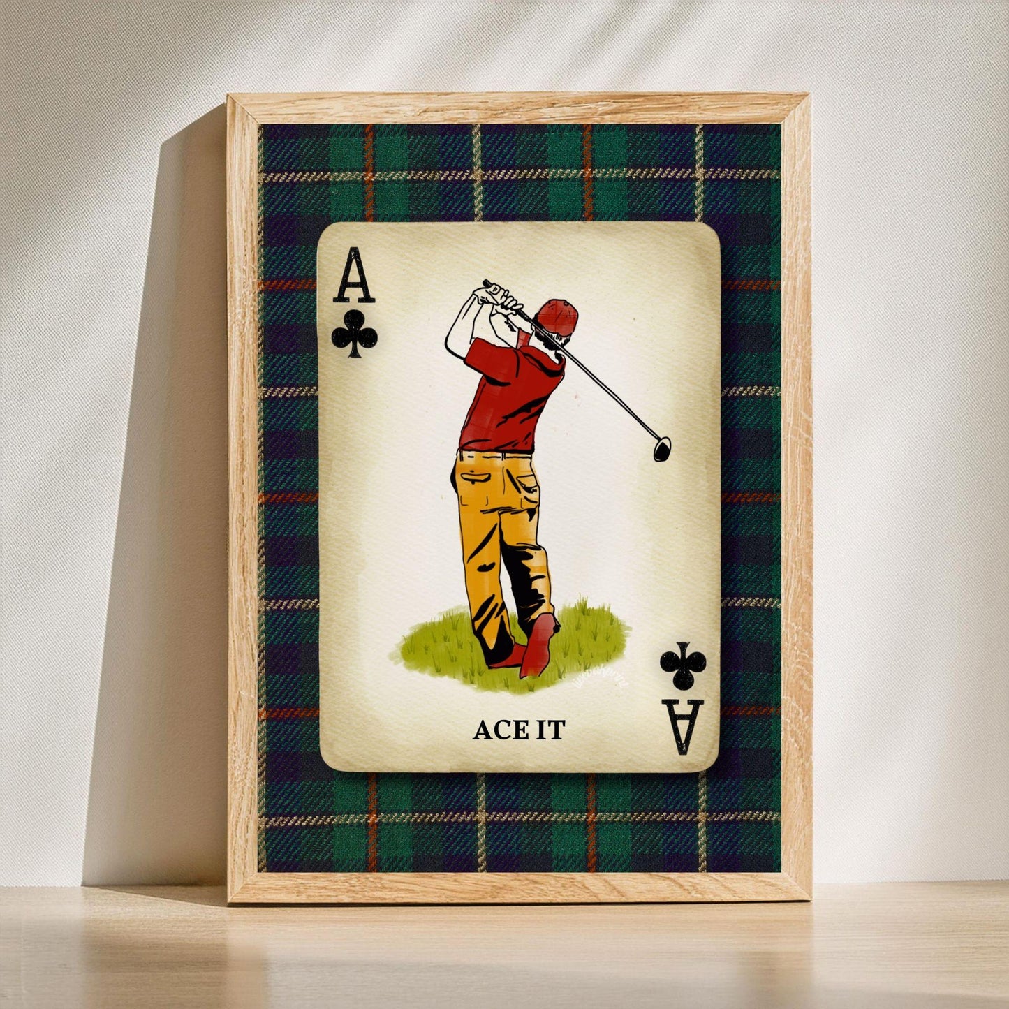 Vintage Golf Wall Art – Retro Golf Art Classic Golfer Wall Art Gift for Golfer Masculine Office Decor
