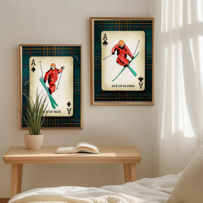 Vintage Ski Wall Art - Retro Skiing Art Print Ski Lodge Decor Skier Gift Idea Skiing Artwork Winter Wall Art