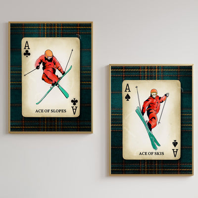 Set of Two Retro Ski Art Prints