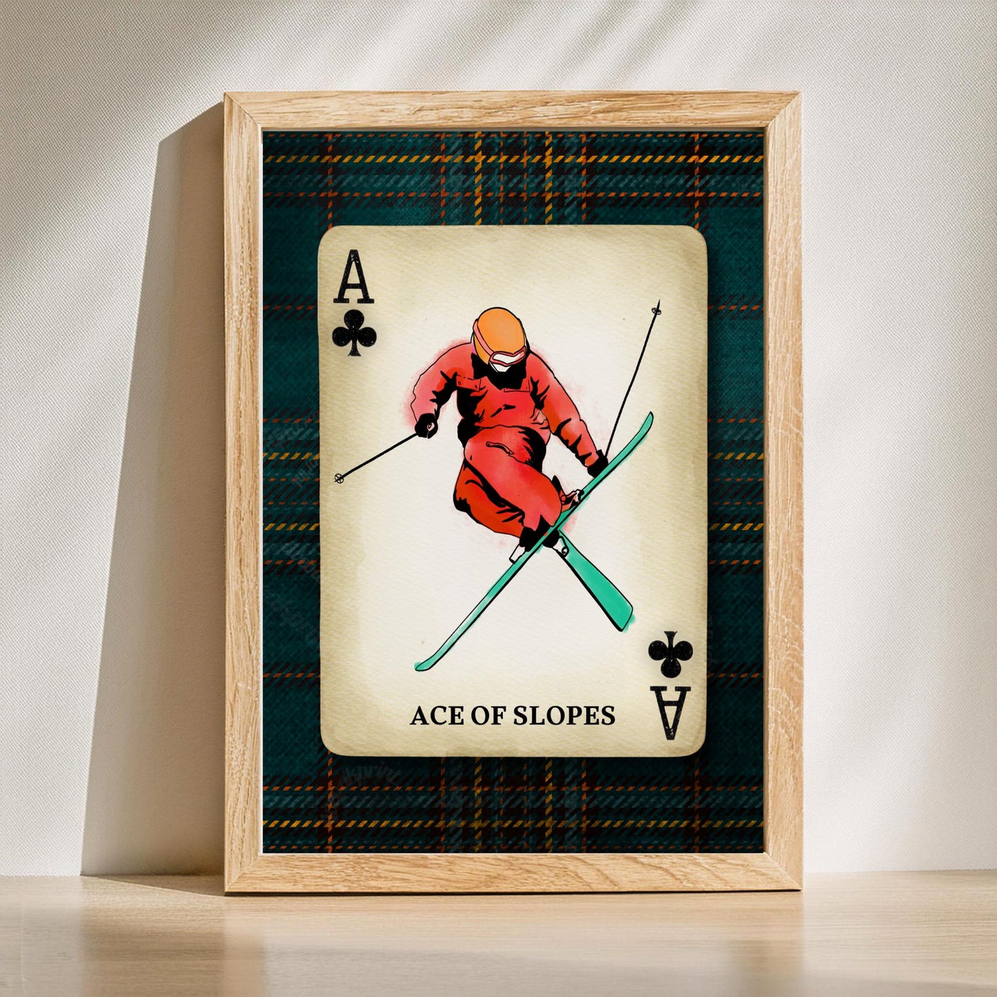 Set of Two Retro Ski Art Prints - Ace Of Skis Wall Art Skiing Wall Decor Apres Ski Aesthetic Ski Lodge Decor Winter Wall Art Gift for Skiers