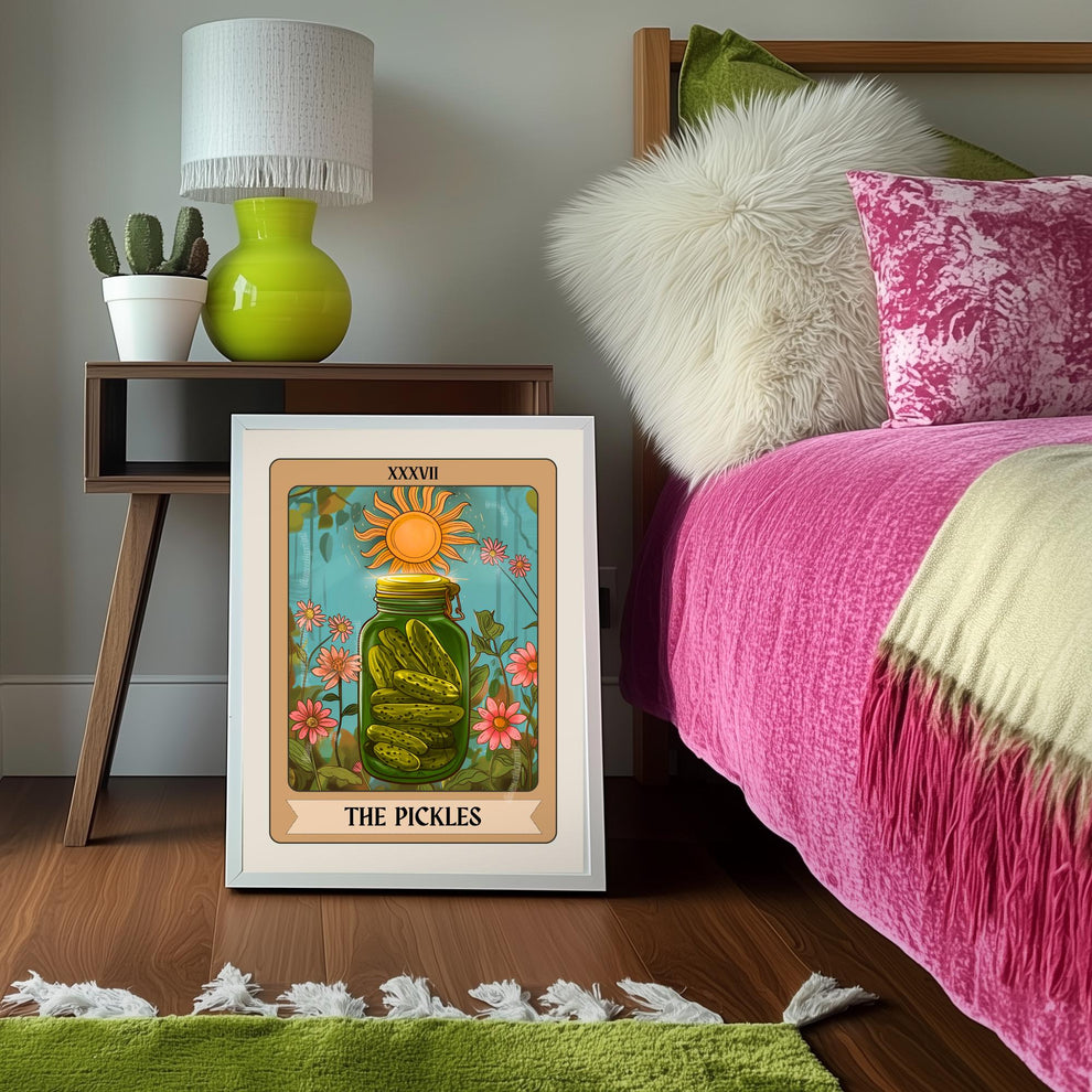 Pickles Tarot Card – Pickle Art Gift Witchy Boho Wall Decor Print Eclectic Kitchen Decor