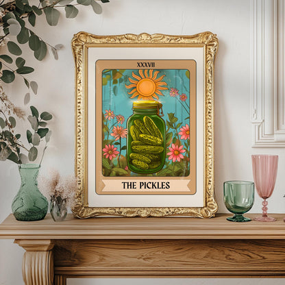 Pickles Tarot Card – Pickle Art Gift Witchy Boho Wall Decor Print Eclectic Kitchen Decor