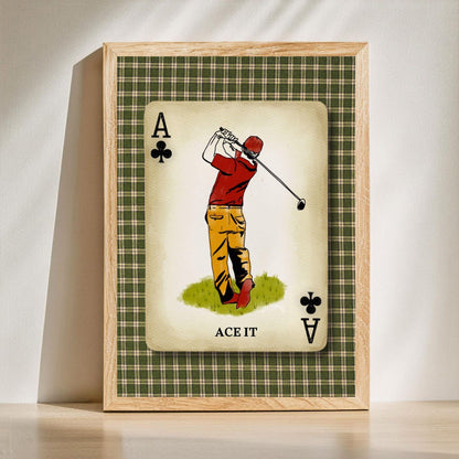 Retro Golf Wall Art – Retro Golf Art Classic Golfer Wall Art Gift for Golfer Masculine Office Decor