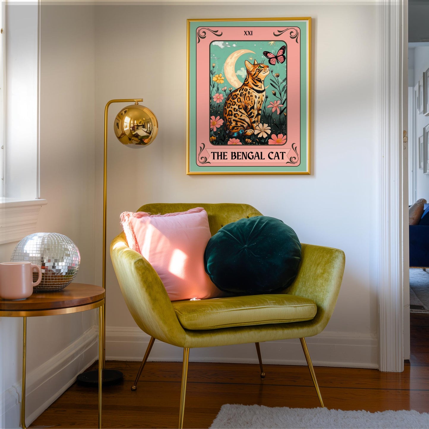 The Bengal Cat Tarot Card - Gift For Cat Owners Wall Art Witchy Cat Decor