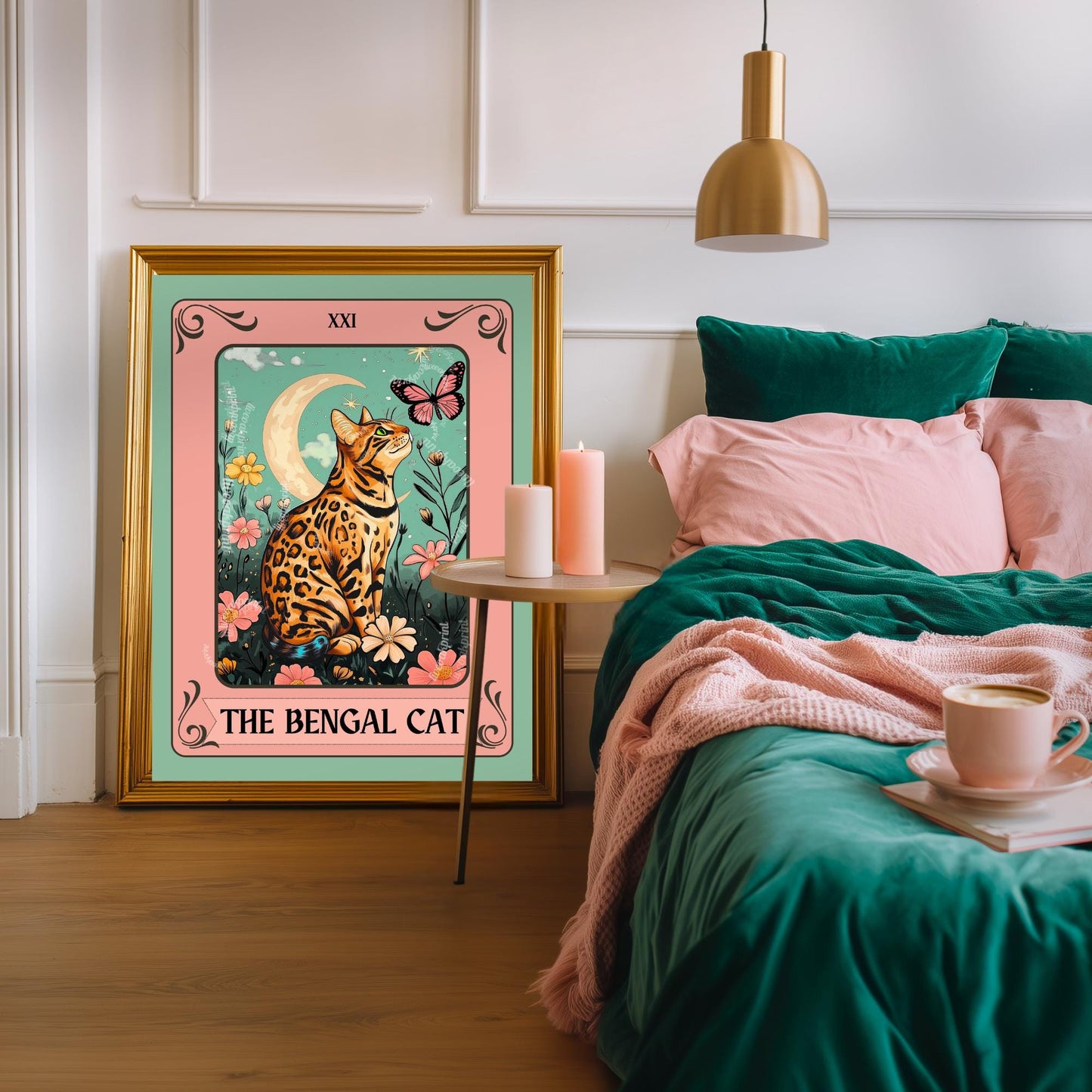 The Bengal Cat Tarot Card - Gift For Cat Owners Wall Art Witchy Cat Decor