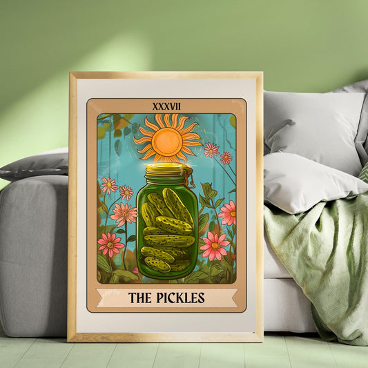 Pickles Tarot Card – Pickle Art Gift Witchy Boho Wall Decor Print Eclectic Kitchen Decor