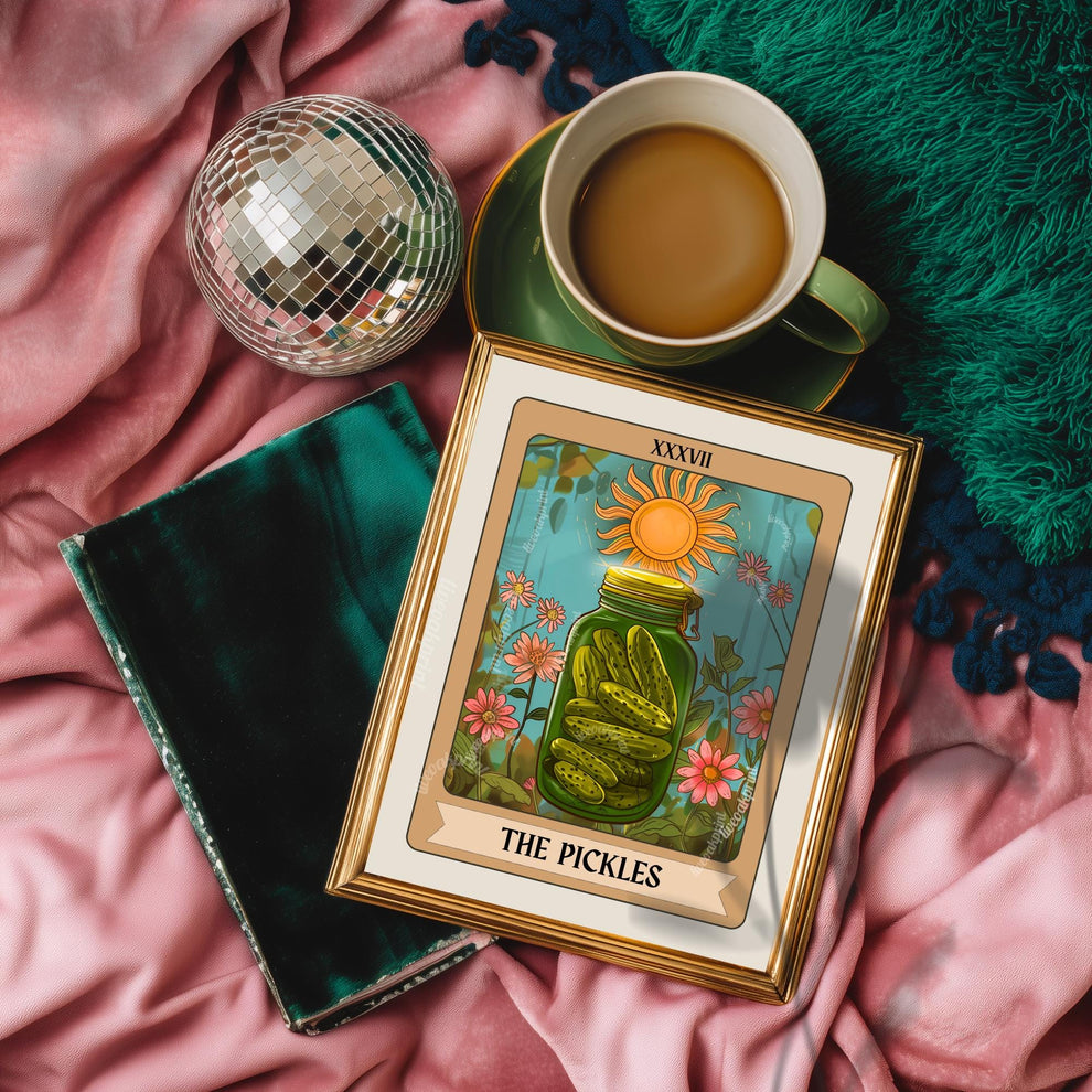Pickles Tarot Card – Pickle Art Gift Witchy Boho Wall Decor Print Eclectic Kitchen Decor
