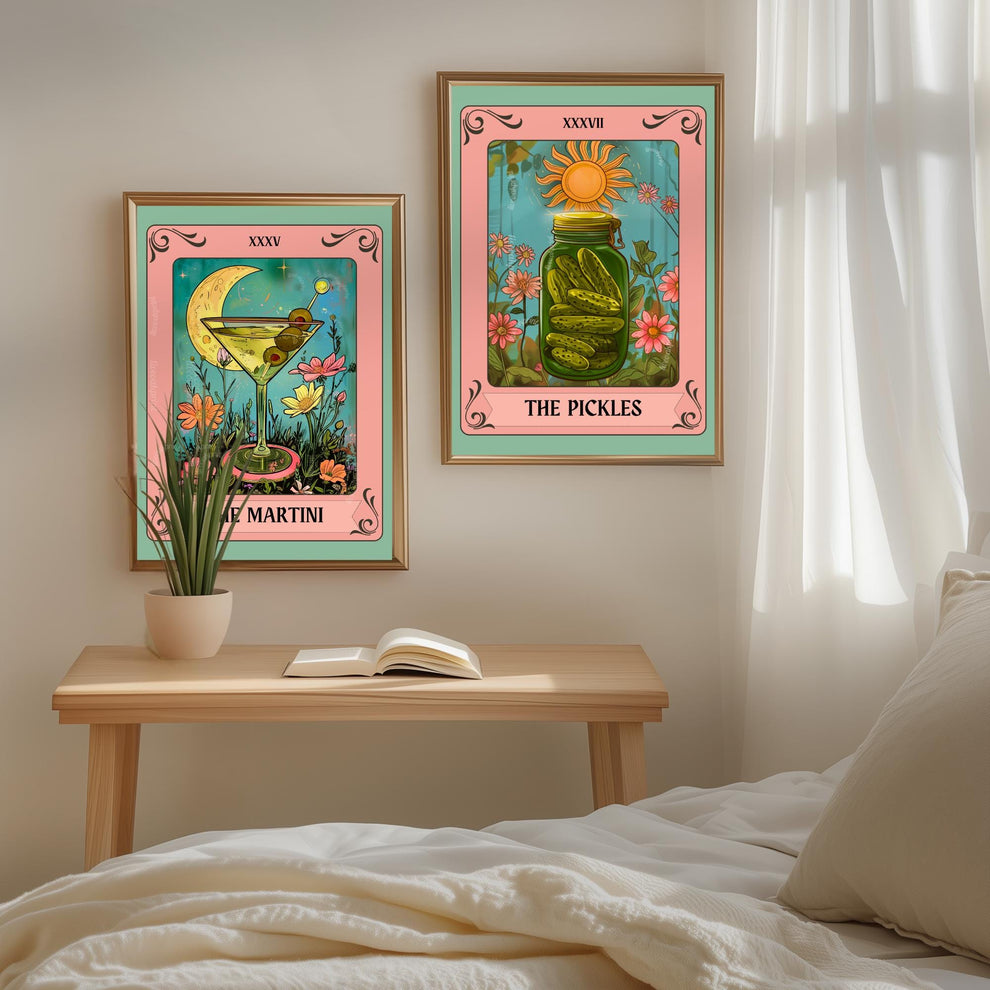 The Pickles Tarot Card Print – Funny Kitchen Wall Art Pickle Lover Gift Witch Decor Colorful Kitchen Print
