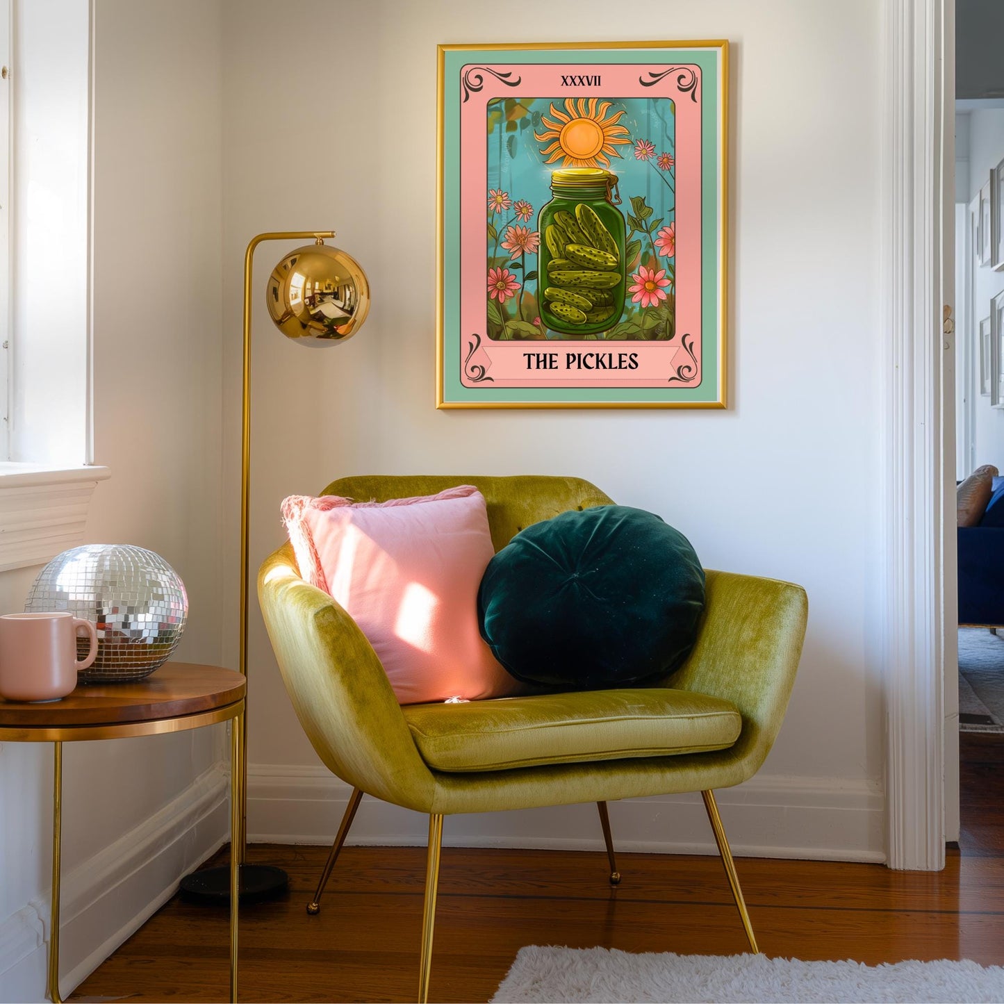 The Pickles Tarot Card Print – Funny Kitchen Wall Art Pickle Lover Gift Witch Decor Colorful Kitchen Print
